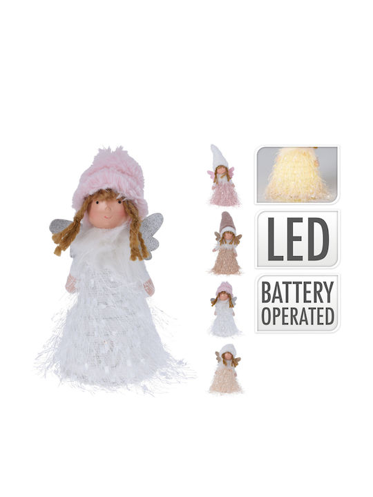 JK Home Decoration Illuminated Christmas Figure Cherub Length 8cm (Μiscellaneous Colors)