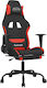 vidaXL 3143731 Fabric Gaming Chair with Footrest Black/Red