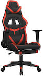 vidaXL 345435 Artificial Leather Gaming Chair with Footrest Black/Red