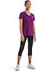 Under Armour Damen Sportlich T-shirt mit V-Ausschnitt Lila