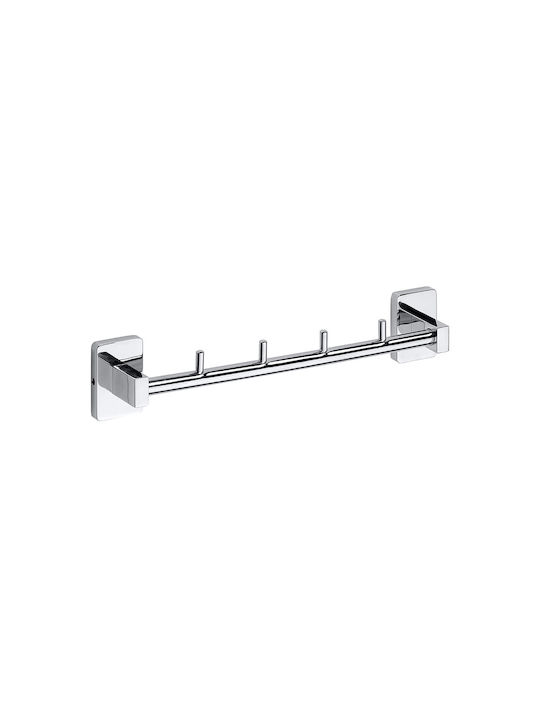 Bemeta Bemeta Niki Wall-Mounted Bathroom Hook with 4 Positions Silver