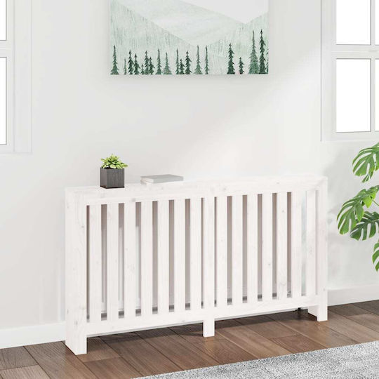 vidaXL Husă Pentru Radiator Din Lemn Masiv Alb 153x19x84cm