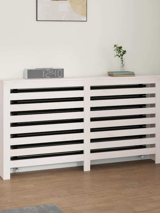 vidaXL Husă Pentru Radiator Din Lemn Masiv Alb 153x19x84cm