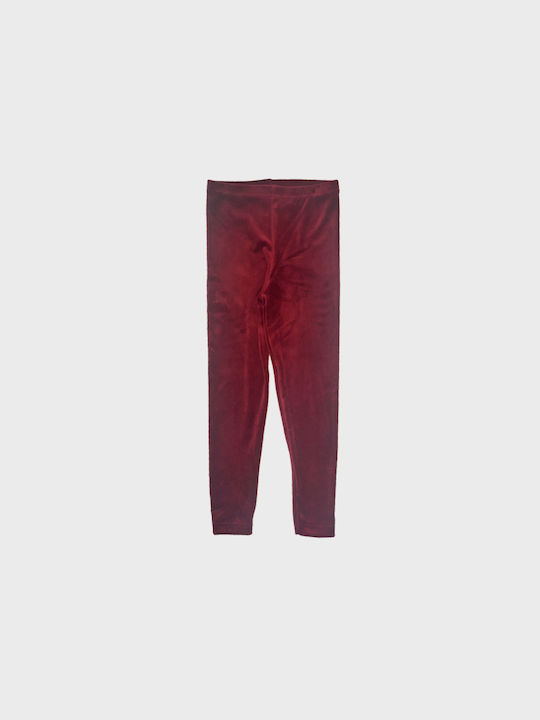 Teenage Monochrome Velours Leggings Girl -Bordeaux- 12200070