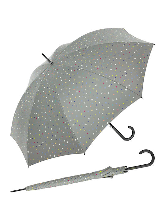 Benetton Automatic Umbrella with Walking Stick Gray