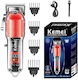 Kemei KM-246 Professional Rechargeable Hair Clipper Red