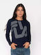 Fila Damen Langarm Pullover Marineblau