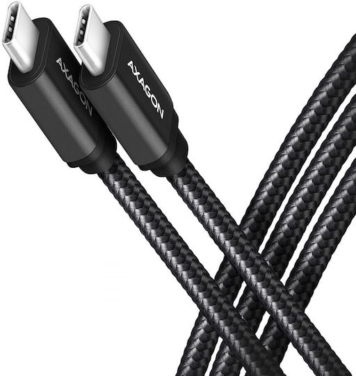 Axagon Braided USB 3.0 Cable USB-C Male - USB-C 60W PD Black 1m