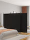 vidaXL Decorative Room Divider Fabric with 3 Panels Black 525x180cm