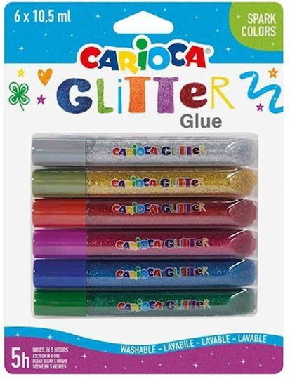 Carioca Lipici Glitter Multicolor 10.5ml Set 6buc