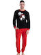 Rachel Snoopy Men's Winter Cotton Pajamas Set Black