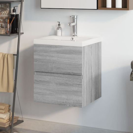 vidaXL Countertop with Sink L41xW38.5xH45cm Grey Sonoma