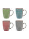 Excellent Houseware Κούπα Κεραμική Πολύχρωμη 270ml 4τμχ