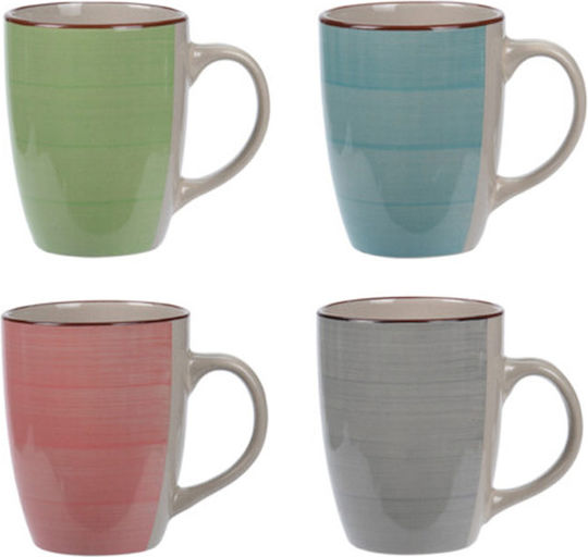 Excellent Houseware Becher Keramik Mehrfarbig 270ml 4Stück