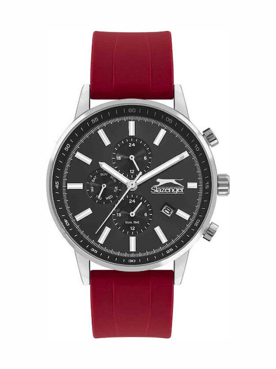 Slazenger Men's Watch 45mm Battery with Red Rubber Strap