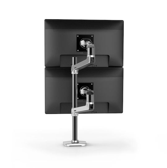 Ergotron LX Dual Stacking Schreibtisch Halterung für 2 Monitore bis 40" mit Arm Silber