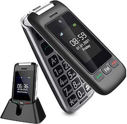 Artfone Artfone C10 Flip Dual SIM Κινητό με Μεγάλα Κουμπιά Μαύρο