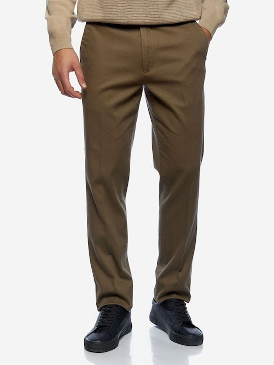 Pantaloni Bărbați Chino Elastic Regular Fit Bej