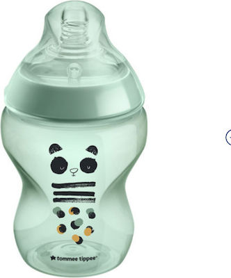 Tommee Tippee Plastic Bottle Closer to Nature Anti-Colic with Silicone Nipple for 0+, 0+ m, months Green Panda 260ml 1pcs