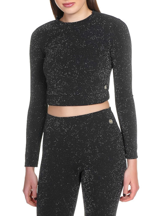 Women's Crop Top Long Sleeve Black