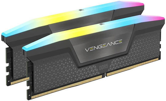 Corsair Vengeance RGB 64GB DDR5 RAM cu 2 module (2x32GB) și Viteză 6000 pentru Desktop
