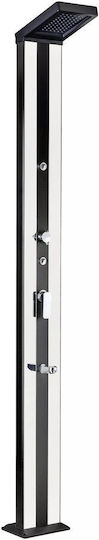 Gre Pool-Dusche Solar aus Aluminium mit einer Höhe von 214cm in Silber