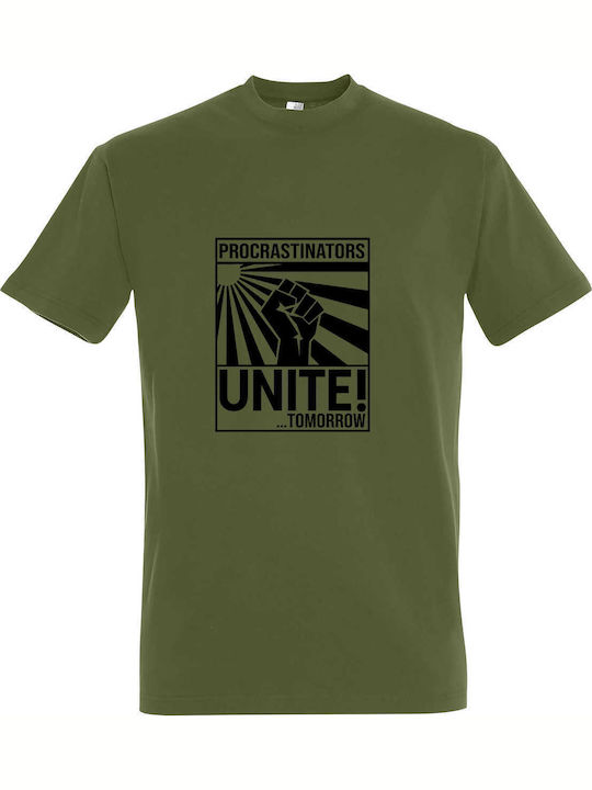 Tricou Unisex "Procrastinatorii se Unesc Mâine" Armata Deschisă