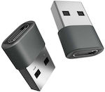 V-TAC Converter USB-A male to USB-C female Gray 1pcs (7745)