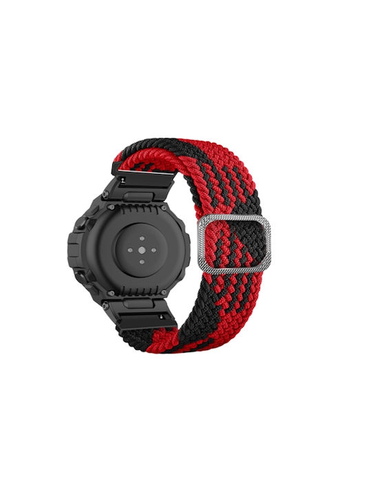 Nylon Braided Curea Tesatura Negru / Roșu (Amazfit T-Rex) EDA003574701F