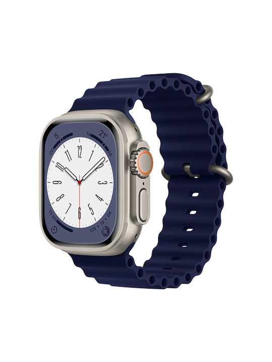 Techsuit QuickFit Λουράκι Σιλικόνης Navy Μπλε (Apple Watch 42/44/45mm)