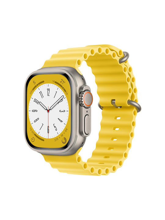Techsuit QuickFit Λουράκι Σιλικόνης Κίτρινο (Apple Watch 42/44/45mm/49mm)
