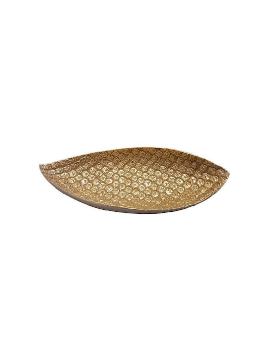 Karvounis Vintage Oval Polyresin Decorative Platter Gold 45x17.5x7cm