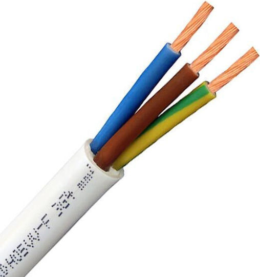 Netzkabel Typ NYL mit Kabeleigenschaften 3x4mm² in Weißer Farbe 1m Flexibel