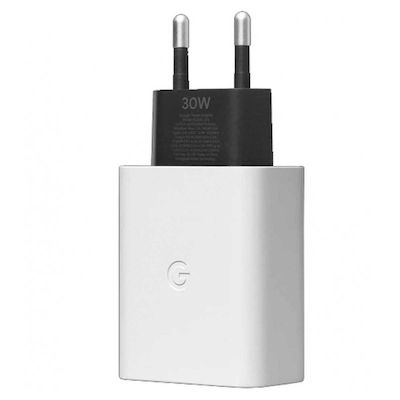 Google Ladegerät ohne Kabel mit USB-C Anschluss 30W Stromlieferung Weißs (GA03502-EU)