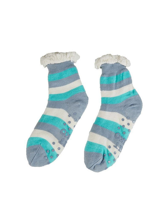 Mitsuko Women's Patterned Socks Light Blue