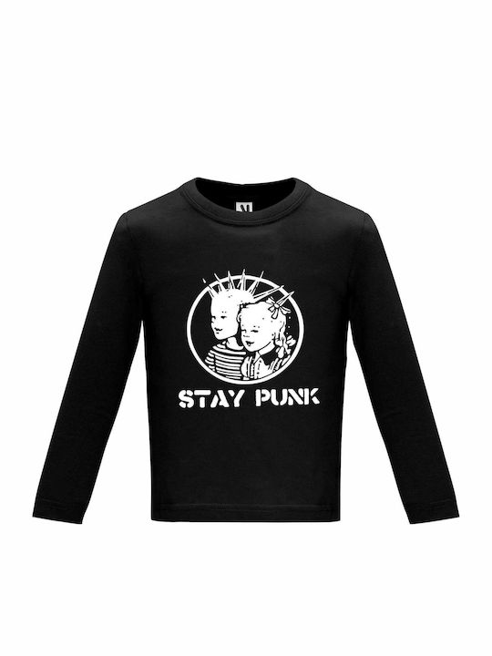 Baby Long Sleeve "Stay Punk", Black