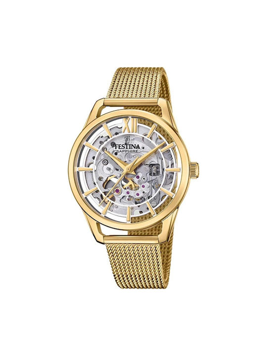 Festina Watch Automatic with Gold Metal Bracelet