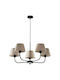 TK Lighting Chicago Kronleuchter 5xE27 Ø68cm mit Schirmen Beige 3989