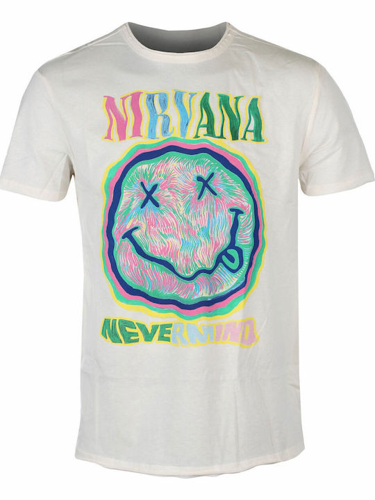 Amplified Amplified Nirvana Scribble Smiley T-shirt Nirvana White Cotton ZAV210L34