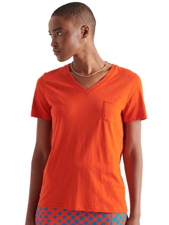 Superdry Damen T-shirt mit V-Ausschnitt Pureed ...