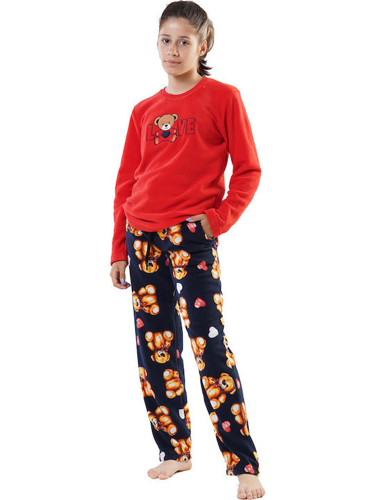 Vienetta Secret Pijama pentru copii De iarnă Fleece Roșie 201044
