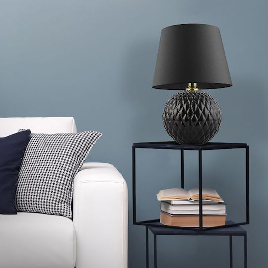 TK Lighting Santana Γυάλινο Πορτατίφ για Ντουί E27 με Μπεζ Καπέλο και Βάση TK Lighting Santana Γυάλινο Πορτατίφ για Ντουί E27 με Μπεζ Καπέλο και Βάση