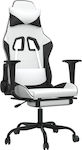 vidaXL 345421 Gaming Chair with Footrest White / Black