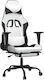 vidaXL 345421 Gaming Chair with Footrest White ...