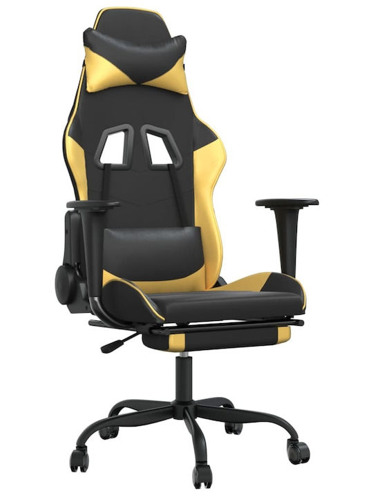 vidaXL 3143655 Gaming Chair with Footrest Black / Gold