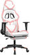 vidaXL 345442 Gaming Chair with Footrest White ...