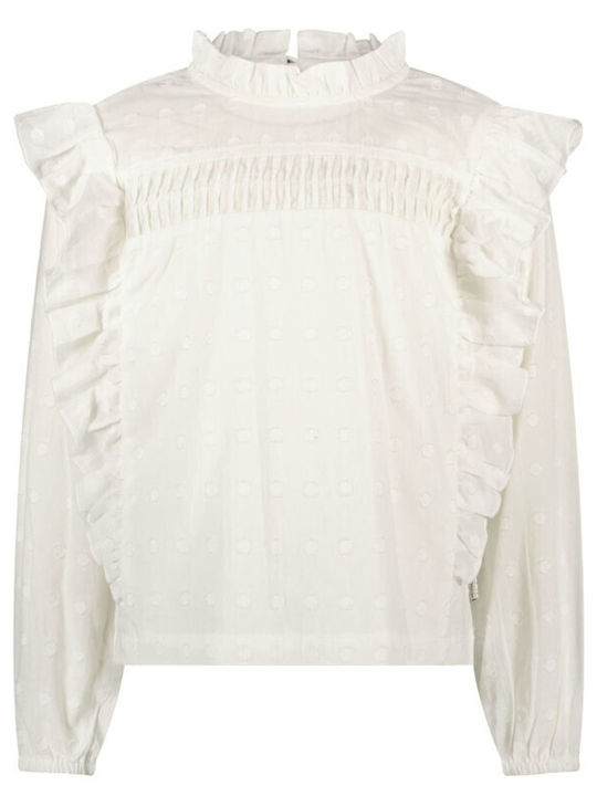 Children's shirt B.Nosy Ruffle White