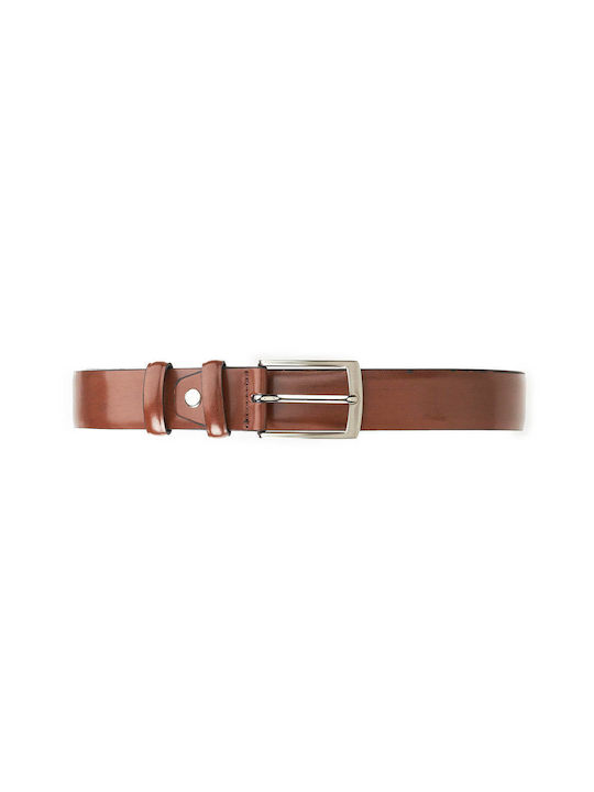 Verde Men's Leather Belt Brown