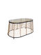 Loom Sitting Room Outdoor Free Standing Table with Glass Surface and Rattan Frame Natural 55x95x45cm