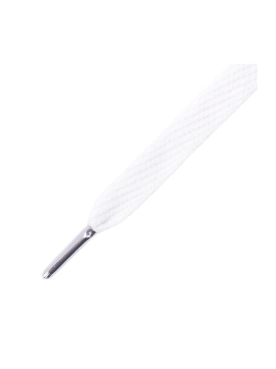 Mr Lacy Flatties Metal Tip White/Silver-130CM (315751) - WHITE/SILVER
